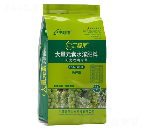 陽光玫瑰專用高鉀肥12-6-38+TE-啟匯靚果-中霖高科