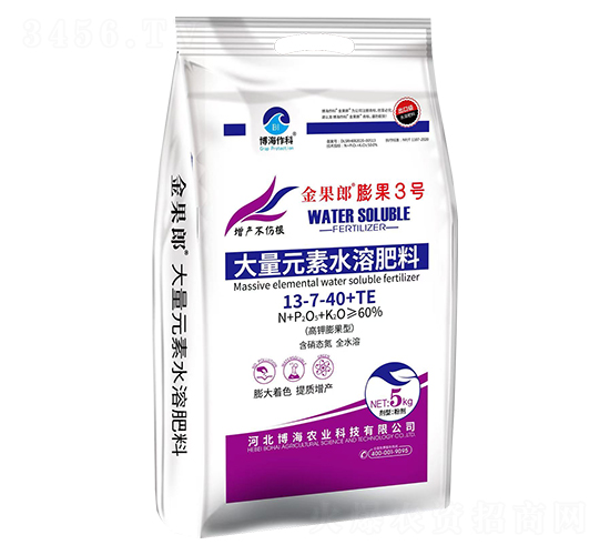 高鉀膨果型大量元素水溶肥料13-7-40+TE-金果郎膨果3號(hào)-博海作科