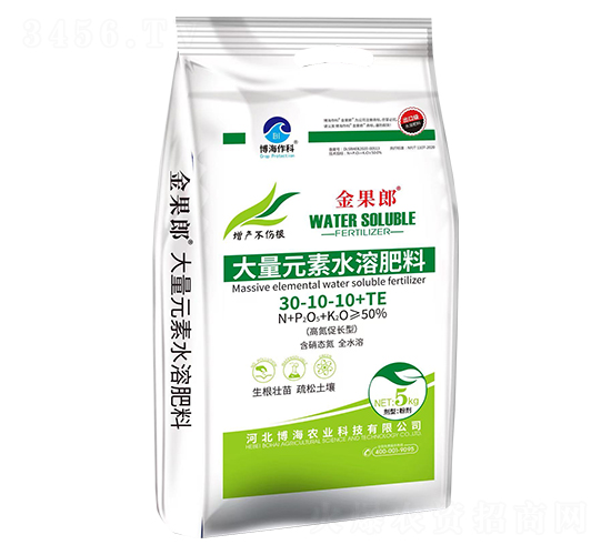 高氮促長(zhǎng)型大量元素水溶肥料30-10-10+TE-金果郎-博海作科